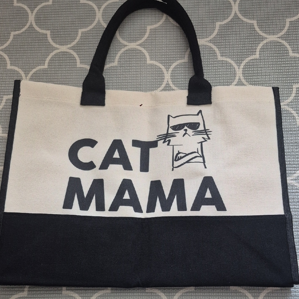 Cat Mama Canvas Tote Bag